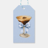 Liefde is in de lucht Blue Bow Coffee Bruidsdiner Cadeaulabel (Achterkant)