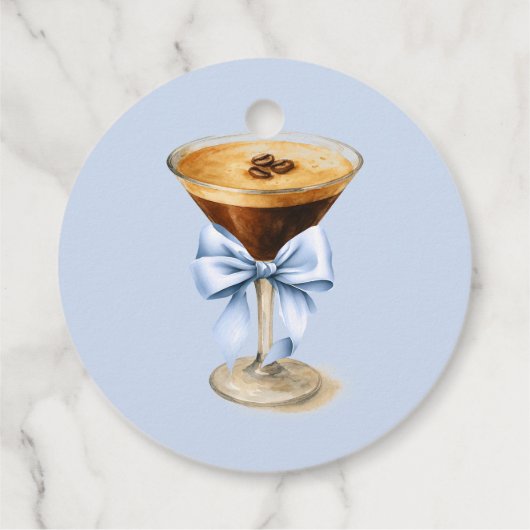 Liefde is in de Lucht Blue Coquette Bow Bruidsdine Bedankjes Labels (Achterkant)