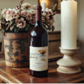 Liefde is in de Lucht Blue Coquette Bow Bruidsfees Wijn Etiket