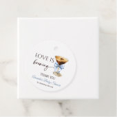 Liefde is in de lucht Blue Coquette Bow Bruidsmeis Bedankjes Labels (In situ)