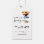 Liefde is in de lucht Blue Coquette Bow Bruidsuitn Cadeaulabel (Voorkant)