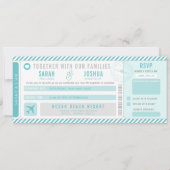 Liefde is in de lucht Boarding Pass Bruiloft Kaart (Voorkant)