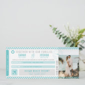 Liefde is in de lucht Boarding Pass Bruiloft Kaart (Staand voorkant)