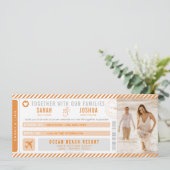 Liefde is in de lucht Boarding Pass Bruiloft Kaart (Staand voorkant)