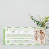 Liefde is in de lucht Boarding Pass Bruiloft Kaart (Staand voorkant)