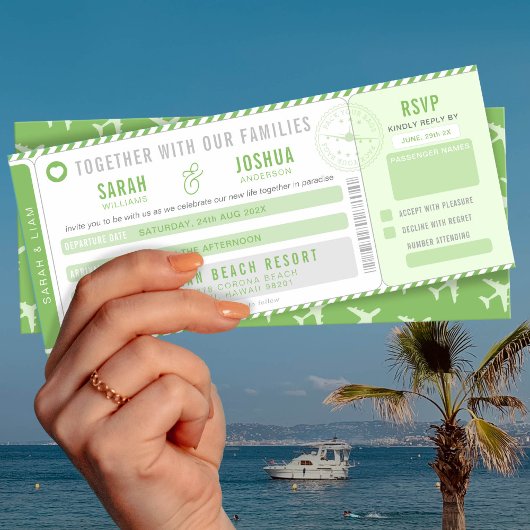 Liefde is in de lucht Boarding Pass Bruiloft Kaart