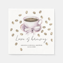Liefde is in de lucht Bow Coffee Bruidsuitnodiging Servet