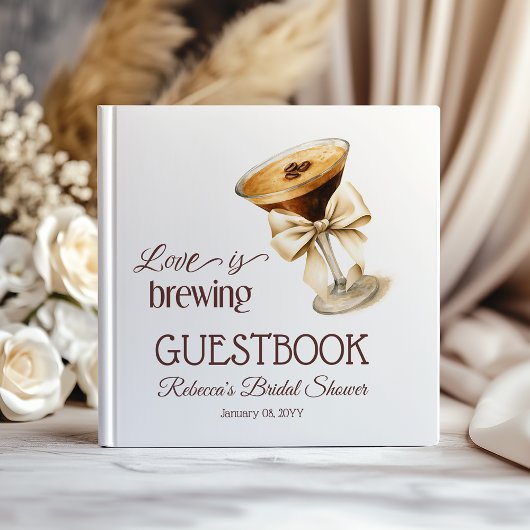 Liefde is in de lucht Bow Espresso Martini Bruidsb Gastenboek