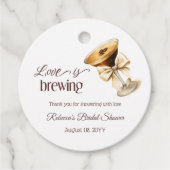 Liefde is in de lucht Bow Espresso Martini Bruidsd Bedankjes Labels (Voorkant)