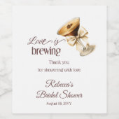 Liefde is in de lucht Bow Espresso Martini Bruidsd Wijn Etiket (Enkel label)