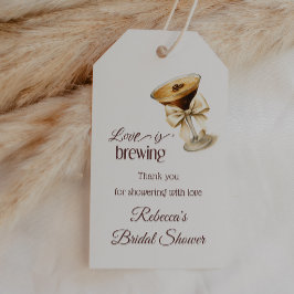 Liefde is in de lucht Bow Espresso Martini Bruidsf Cadeaulabel