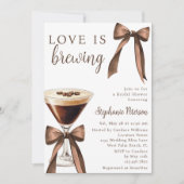 Liefde is in de lucht Bow Espresso Martini Bruidsf Kaart (Voorkant)