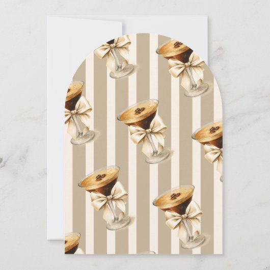 Liefde is in de lucht Bow Espresso Martini Bruidsf Kaart (Achterkant)