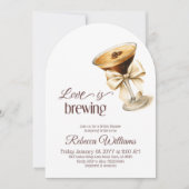 Liefde is in de lucht Bow Espresso Martini Bruidsf Kaart (Voorkant)
