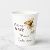 Liefde is in de lucht Bow Espresso Martini Bruidsf Papieren Bekers (Voorkant)