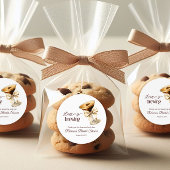 Liefde is in de lucht Bow Espresso Martini Bruidsf Ronde Sticker