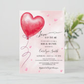 Liefde is in de lucht Bruids Douche Uitnodiging (Staand voorkant)