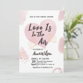 Liefde is in de lucht bruids douche uitnodigingen (Staand voorkant)