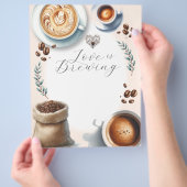 Liefde is in de Lucht Bruidsbruiloft Coffee Flyer (Hand)