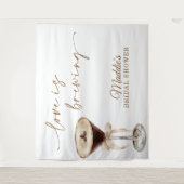 Liefde is in de lucht Bruidsdouche, Espresso Marti Wandkleed (Voorkant)
