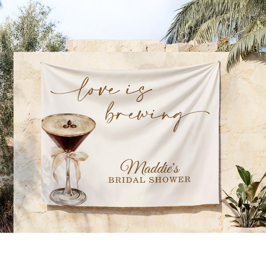 Liefde is in de lucht Bruidsdouche, Espresso Marti Wandkleed