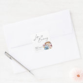 Liefde is in de lucht Bruidsdouche met bloemen Vierkante Sticker (Envelop)