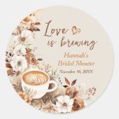 Liefde is in de lucht Bruidsfeest Favor Ronde Sticker (Voorkant)