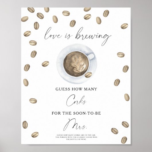 Liefde is in de lucht Bruidsfeest Hoeveel kurken  Poster (Voorkant)