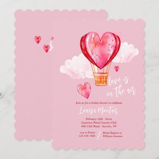 Liefde is in de Lucht Bruidsfeest Kaart (Voorkant / Achterkant)