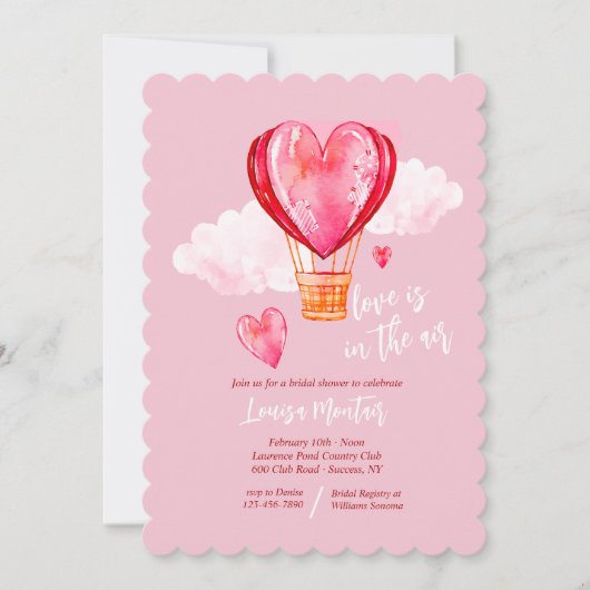 Liefde is in de Lucht Bruidsfeest Kaart (Voorkant)