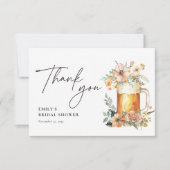 Liefde is in de lucht Bruidsfeest met bloemen Bedankkaart (Voorkant)