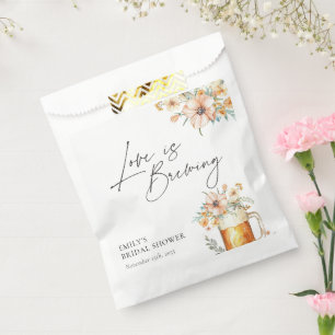 Liefde is in de lucht Bruidsfeest met bloemen Bedankzakje