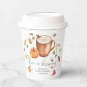 Liefde is in de lucht Bruidsfeest Pumpkin Coffee Papieren Bekers (Voorkant)