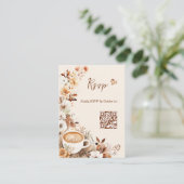 Liefde is in de lucht Bruidsfeest QR Code RSVP Informatiekaartje (Staand voorkant)