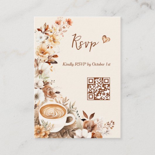 Liefde is in de lucht Bruidsfeest QR Code RSVP Informatiekaartje (Voorkant)