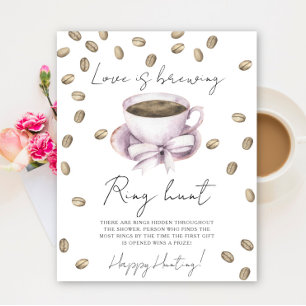 Liefde is in de lucht bruidsfeest Ring zoek spel Poster