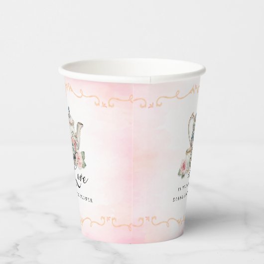 Liefde is in de lucht Bruidsfeest Theepartij Papieren Bekers (Rechts)