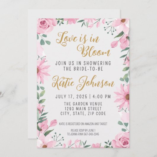 Liefde is in de lucht Bruidsfeest Uitnodiging (Voorkant / Achterkant)