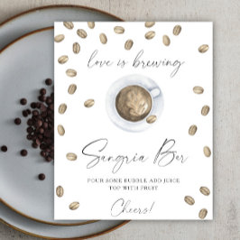 Liefde is in de lucht Bruidsuitnodiging sangria ba Poster