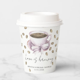 Liefde is in de lucht Bruiloft koffie Bruidsuitnod Papieren Bekers