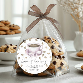 Liefde is in de lucht Bruiloft koffie Bruidsuitnod Ronde Sticker