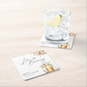 Liefde is in de Lucht Bruiloft met Bloemen Kartonnen Onderzetters (Insitu)