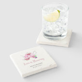 Liefde is in de lucht Bruiloft Thee Party  Stenen Onderzetter (Zijkant)