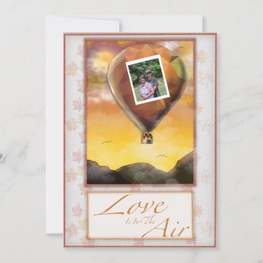 Liefde is in de lucht bruiloft uitnodiging (Voorkant)
