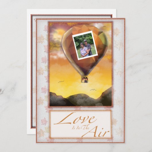 Liefde is in de lucht bruiloft uitnodiging (Voorkant / Achterkant)