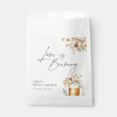 Liefde is in de lucht Bruiloftsborrel met bloemen Bedankzakje (Voorkant)