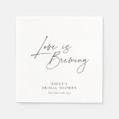 Liefde is in de lucht Bruiloftsborrel met bloemen Servet (Voorkant)