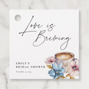 Liefde is in de lucht Bruiloftsfeest met bloemen Bedankjes Labels