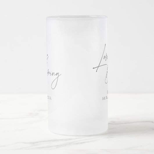 Liefde is in de lucht Bruiloftsfeest met bloemen Matglas Bierpul (Center)