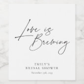 Liefde is in de Lucht Bruiloftsfeest met Bloemen Wijn Etiket (Enkel label)